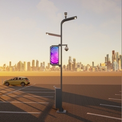 Cột Điện Smart Poles 3in1 ZALAA Có tích hợp vị trí lắp Camera và Biển Quảng Cáo LED
