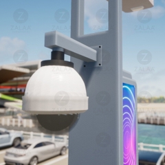 Cột Điện Smart Poles 3in1 ZALAA Có tích hợp vị trí lắp Camera và Biển Quảng Cáo LED