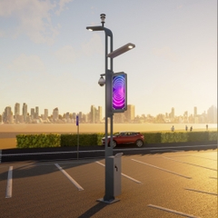 Cột Điện Smart Poles 3in1 ZALAA Có tích hợp vị trí lắp Camera và Biển Quảng Cáo LED