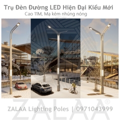 Cột Điện Thép ZALAA Cao 11M, Mạ Kẽm Nhúng Nóng Kiểu Mới Hiện Đại ZCD-H11-2023