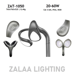 Đầu Đèn LED Sân Vườn Công Viên Hiện Đại Hướng Smart City ZAT-1050 ZALAA Công Suất 20W-60W Phù Hợp Cột 3-6M