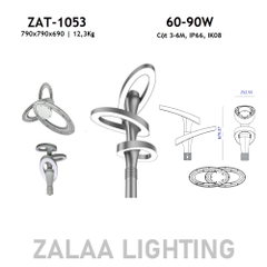 Đầu Đèn LED Sân Vườn Công Viên Hiện Đại Hướng Smart City ZAT-1053 ZALAA Công Suất 60W-90W Phù Hợp Cột 3-6M