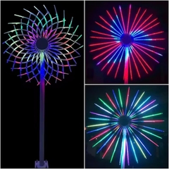 Đầu đèn trang trí kiểu Hoa Bauhinia LED đổi màu RGB 350W 48 đầu ống H1500 D2500 Zalaa ZCSV-PH-20