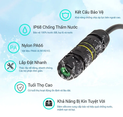 Đầu Nối Điện Cút Điện 2 Đầu E-Weichat M20-3P Chia 2 3 4 PIN Chống nước, Ngoài trời IP68 - Linh kiện đèn led Zalaa
