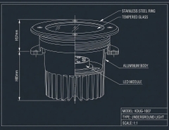 Đèn LED Âm Đất Tròn IP68 Vỏ Nhôm Mặt Inox KDUG-1007 (1W-3W) - ZALAA OEM/ODM Underground Light