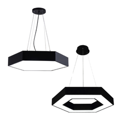 Đèn thả trần văn phòng hình lục giác rỗng giữa ánh sáng viền, chiều dài cạnh 500mm, 72w