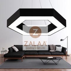 Đèn thả trần văn phòng hình lục giác rỗng giữa ánh sáng viền, chiều dài cạnh 500mm, 72w