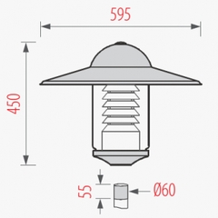 BÓNG ĐÈN JUPITER - Đầu Đèn Trang Trí Công Viên /Cảnh Quan Sân Vườn cho cột từ 3-10m