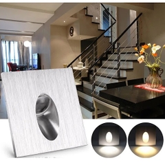Đèn LED Âm Cầu Thang Mặt Nhôm Vuông - Dẫn Đường Đi Nội Thất