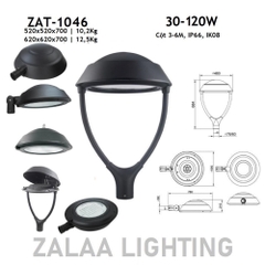 Đèn LED Chiếu Sáng Công Viên, Trang Trí Cảnh Quan ZAT-1046 30-120W H3-6M ZALAA