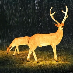 Đèn LED Decorative Tạo Hình 3D Đàn Hươu Deer phát sáng từ Sợi Thủy Tinh Nhựa Zalaa dành cho Dự án Vườn Ánh Sáng