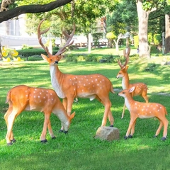 Đèn LED Decorative Tạo Hình 3D Đàn Hươu Deer phát sáng từ Sợi Thủy Tinh Nhựa Zalaa dành cho Dự án Vườn Ánh Sáng