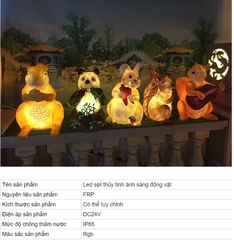 Đèn LED Fiberglass Sợi Thủy Tinh Nhựa họa tiết 3D Đàn Chim Hồng Hạc Flamingos phát sáng Zalaa dành cho Dự án Vườn Ánh Sáng