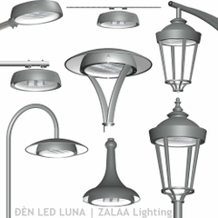 Đầu Đèn Đường LED LUNA - Chiếu Sáng Đường Phố /Trang Trí Công Viên /Cảnh Quan Sân Vườn cho cột từ 3-10m