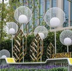 Đèn LED Quả Cầu Hoa Sắt Rỗng Giữa - Bóng Tròn Đôi Đẹp Lạ ZALAA ZSV-Flowers-Iron Chiếu sáng & trang trí cảnh quan