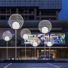 Đèn LED Trang Trí Cảnh Quan kiểu Bông Hoa Sắt rỗng bóng tròn đôi ZALAA ZSV-FlowerIron D40-D100cm, H60-180CM | Báo Giá