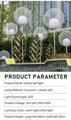 Đèn LED Trang Trí Cảnh Quan kiểu Bông Hoa Sắt rỗng bóng tròn đôi ZALAA ZSV-FlowerIron D40-D100cm, H60-180CM | Báo Giá