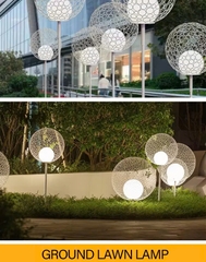 Đèn LED Trang Trí Cảnh Quan kiểu Bông Hoa Sắt rỗng bóng tròn đôi ZALAA ZSV-FlowerIron D40-D100cm, H60-180CM | Báo Giá
