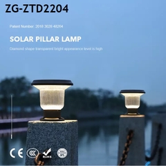 Đèn LED Trụ Cột Tường Rào Năng Lượng Mặt Trời Trang Trí Sân Vườn Zalaa ZG-ZTD2204
