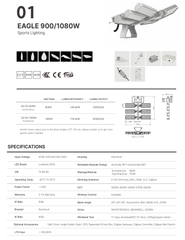 Đèn Sân Thể Thao Eagle ZSG-EG 600W đến 1800W - Giải Pháp Chiếu Sáng Thông Minh Zalaa/Soga Smart Lighting