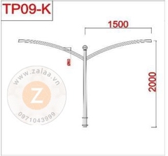 Cần đèn cao áp, đèn đường theo thiết kế ZALAA