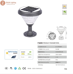 Đèn LED Trụ Cột Trang Trí Hàng Rào, Đầu Cột, Cổng Tường Rào Ngoài Trời Sử Dụng Năng Lượng Mặt Trời Chiếu Sáng