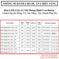 Đèn LED ZALAA Mô Phỏng Hình Con Bướm Chuyển Động Có Âm Thanh Cho Dự Án Chiếu Sáng