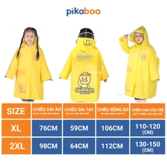 Áo mưa trẻ em cao cấp Pikaboo, chất liệu Eva dày dặn chống thấm nước tốt, họa tiết dễ thương cho bé