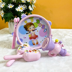 Đồ chơi trống kèm xúc xắc và kèn