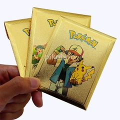 Thẻ bài Pokemon bộ 10 thẻ bài màu vàng kim cao cấp