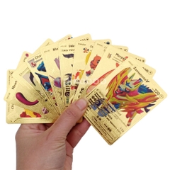 Thẻ bài Pokemon bộ 10 thẻ bài màu vàng kim cao cấp