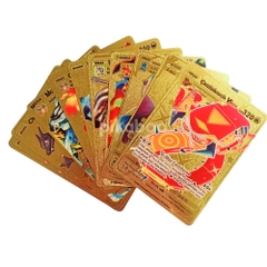 Thẻ bài Pokemon bộ 10 thẻ bài màu vàng kim cao cấp