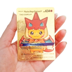 Thẻ bài Pokemon bộ 10 thẻ bài màu vàng kim cao cấp