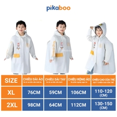 Áo mưa trẻ em cao cấp Pikaboo, chất liệu Eva dày dặn chống thấm nước tốt, họa tiết dễ thương cho bé