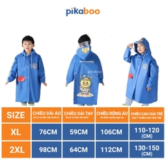 Áo mưa trẻ em cao cấp Pikaboo, chất liệu Eva dày dặn chống thấm nước tốt, họa tiết dễ thương cho bé