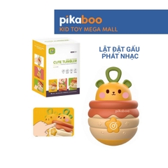 Đồ chơi lật đật gấu phát nhạc Pikaboo, có đèn sáng và âm thanh vui nhộn, chất liệu an toàn cho bé