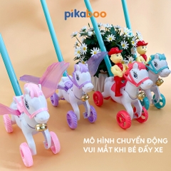 Đồ chơi trung thu xe đẩy con vật Pikaboo con ngựa, máy bay ngộ nghĩnh, chuyển động vui mắt cho bé