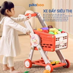 Đồ chơi nhập vai nhà bếp, xe đẩy siêu thị cho bé Pikaboo, thiết kế mới lạ chậu rửa bát đĩa rau củ nhà bếp sinh động