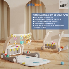 Đồ chơi thảm nhạc  2 trong 1 thảm nhạc kết hợp xe đẩy tập đi Pikaboo