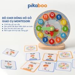 Đồ chơi giáo dục đồng hồ số học gỗ Pikaboo