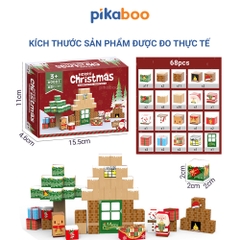 Bộ xếp hình khối nam châm hoạt cảnh Noel Pikaboo 68 chi tiết