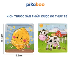Bộ tranh ghép hình bằng gỗ Pikaboo đa dạng các chủ đề cho bé