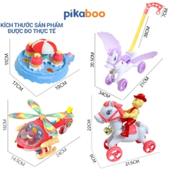 Đồ chơi trung thu xe đẩy con vật Pikaboo con ngựa, máy bay ngộ nghĩnh, chuyển động vui mắt cho bé