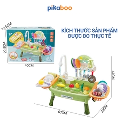 Đồ chơi nhập vai nhà bếp, xe đẩy siêu thị cho bé Pikaboo, thiết kế mới lạ chậu rửa bát đĩa rau củ nhà bếp sinh động