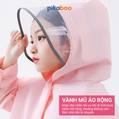 Áo mưa trẻ em cao cấp Pikaboo, chất liệu Eva dày dặn chống thấm nước tốt, họa tiết dễ thương cho bé