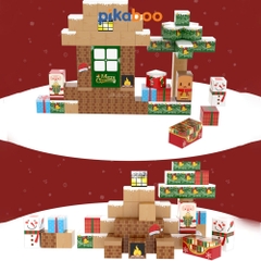 Bộ xếp hình khối nam châm hoạt cảnh Noel Pikaboo 68 chi tiết