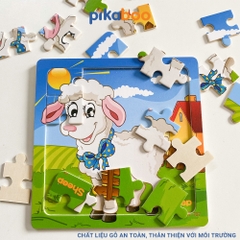 Bộ tranh ghép hình bằng gỗ Pikaboo đa dạng các chủ đề cho bé