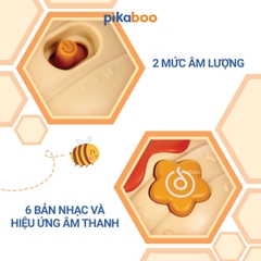 Đồ chơi lật đật gấu phát nhạc Pikaboo, có đèn sáng và âm thanh vui nhộn, chất liệu an toàn cho bé