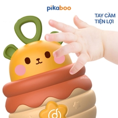 Đồ chơi lật đật gấu phát nhạc Pikaboo, có đèn sáng và âm thanh vui nhộn, chất liệu an toàn cho bé