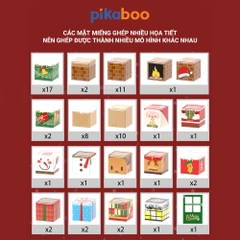Bộ xếp hình khối nam châm hoạt cảnh Noel Pikaboo 68 chi tiết